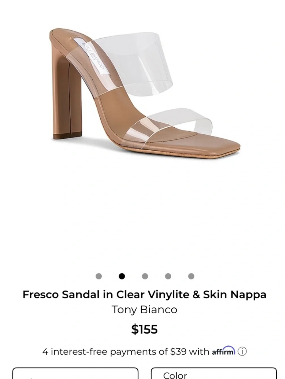 Tony Bianco Fresco Clear Vinyl & Tan Nappa Block Heel